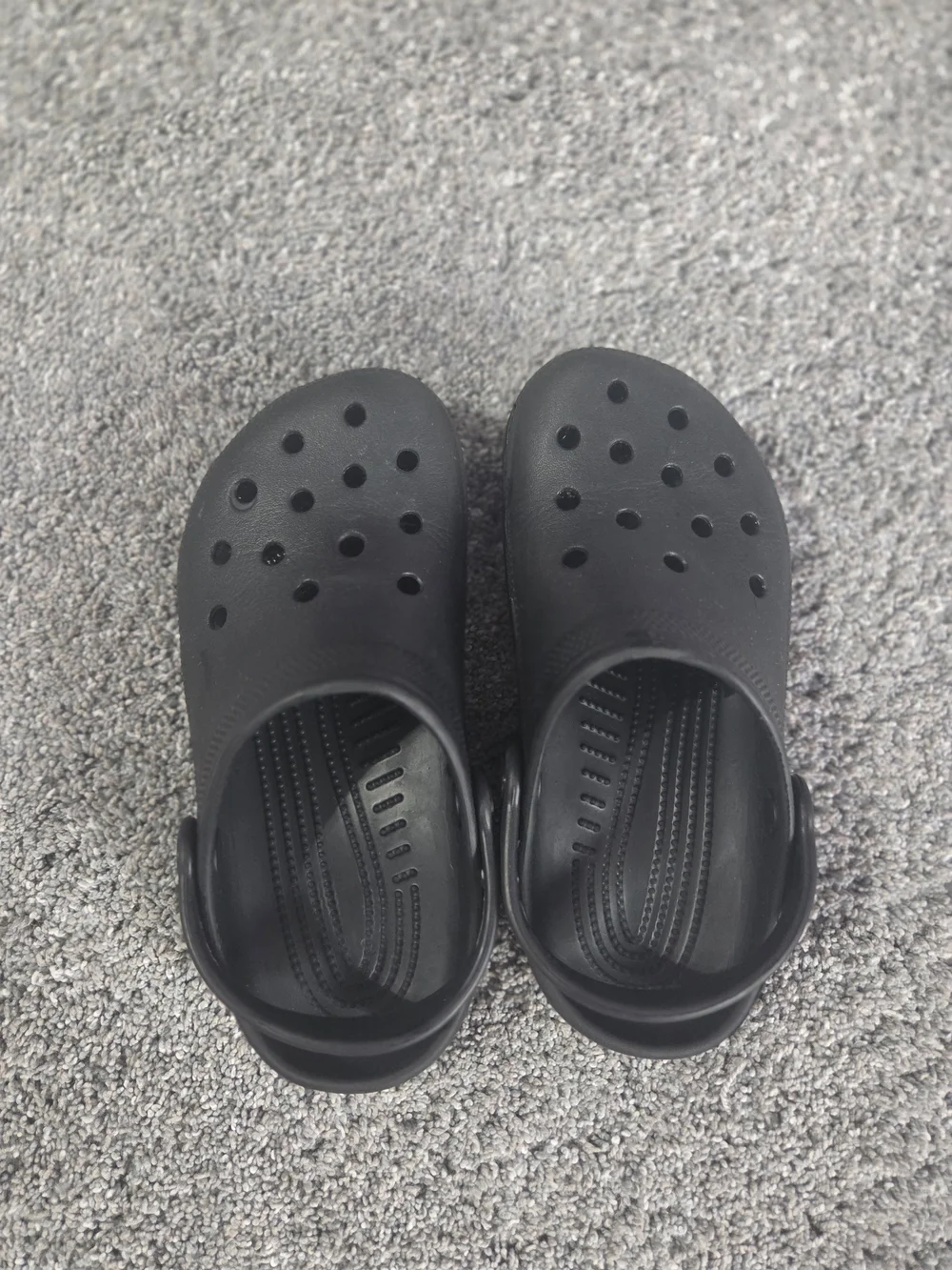 CROCS Kids Black Classic Clogs with Heel Strap